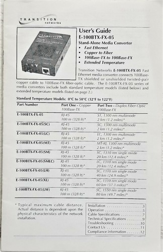TRANSITION Networks Fast Ethernet E-100Base-TX to 100Base-FX Media Converter - Picture 5 of 5