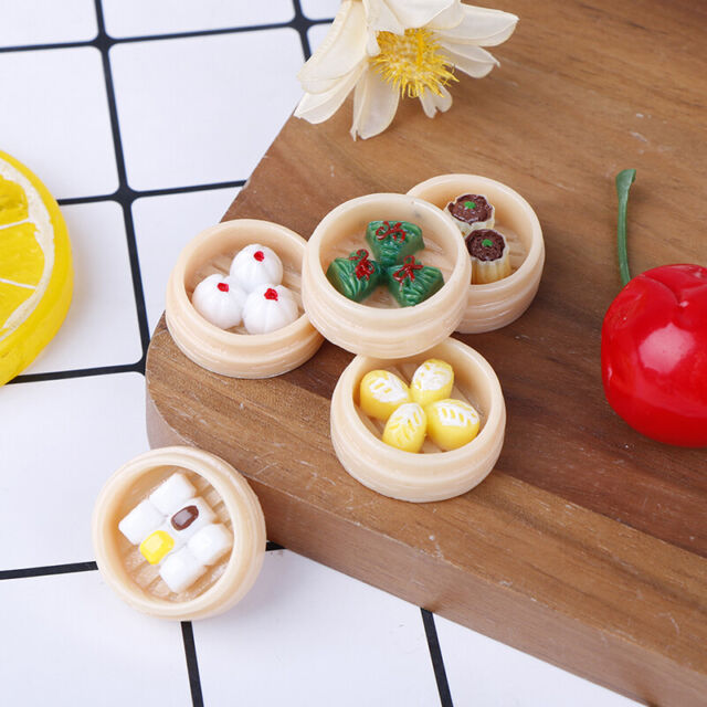 5X/set 1:12 Dollhouse Miniatures Chinese Dim Sum Food Kitchen Accessories F.R1