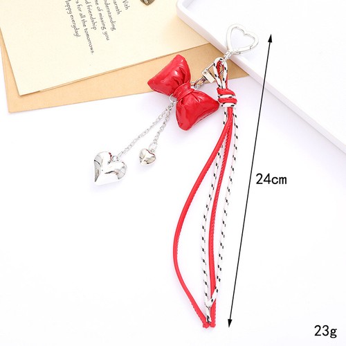 Llavero colgante corazón arco cuero multicolor equipaje accesorios borla dijes - Imagen 8 de 22