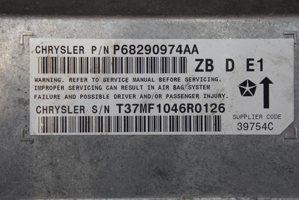 Bolsa de seguridad aérea módulo de control informático ECU 68290974AA Dodge Viper SRT10 2003-06 Foto 4 de 4