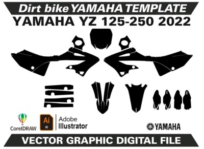 YAMAHA YZ 125 250 2022- Template Vector Format Ai CDR EPS M78