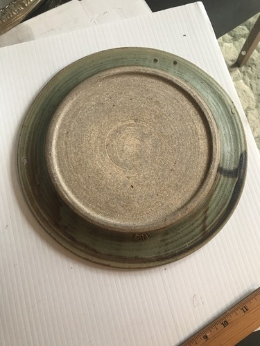 Phillips LP Studio Pottery handmade stoneware plate with fish approx 11-1/2" - Picture 8 of 13