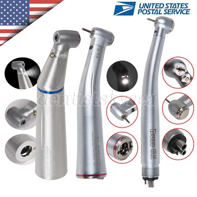 Dental 1:5/1:1 LED Low Speed Contra Angle Handpiece/High Speed E-generator 4H TR