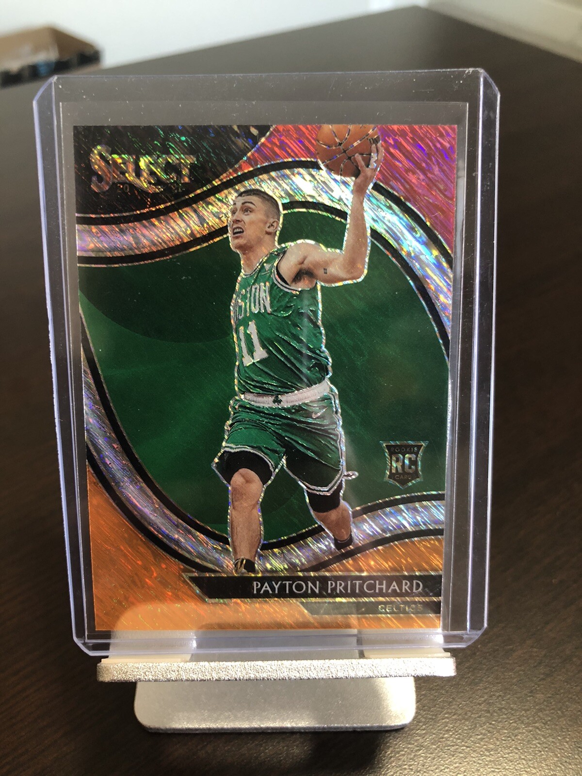 Payton Pritchard 2020-21 Panini Select Courtside Red White Orange Shimmer Rookie