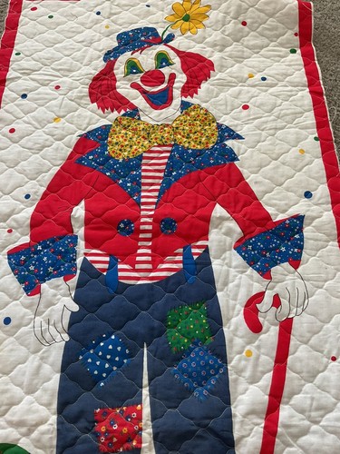 Vintage Clown Crib Quilt Top - Picture 2 of 3