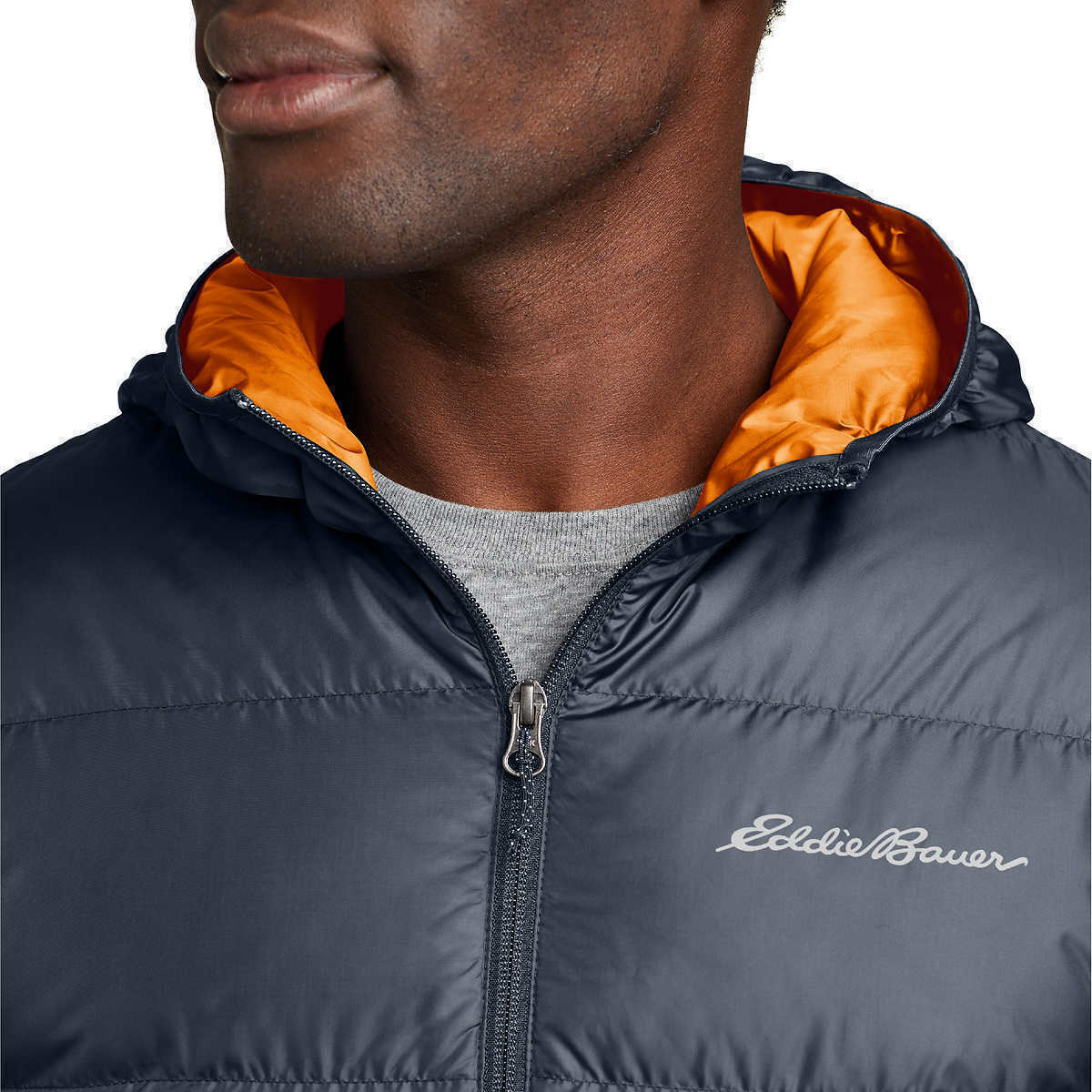 Eddie Bauer Wide Channel Hooded 650 Fill Power Down Jacket, Storm MEDIUM  eBay