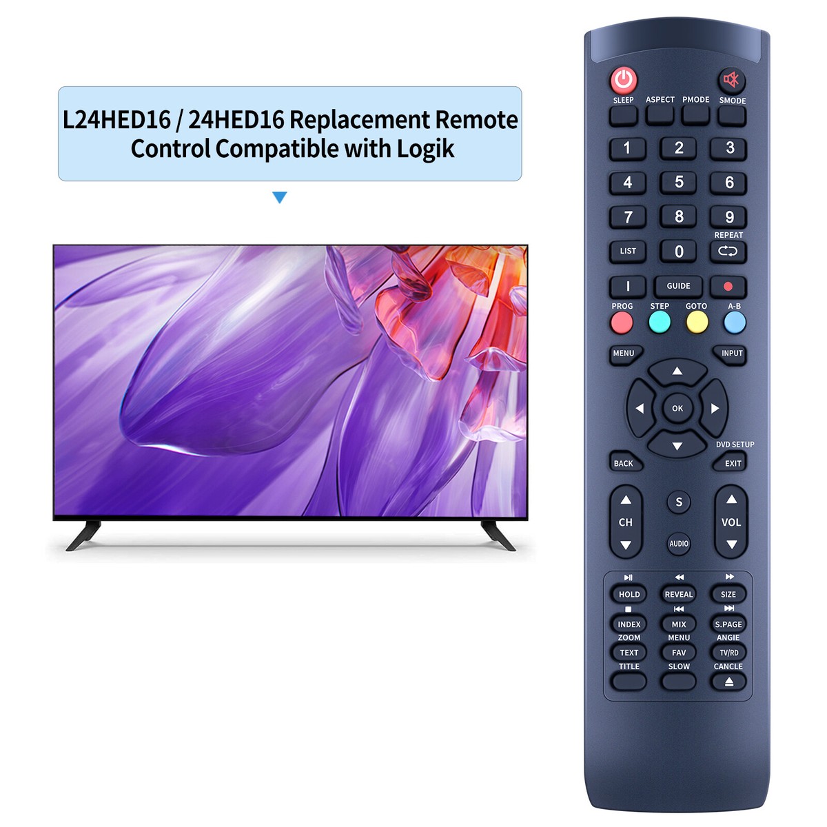 Telecomando Ricambio Per TV Logik – Compatibile Con L32HE18, L24HE16, L20HE15 E Molti Altri