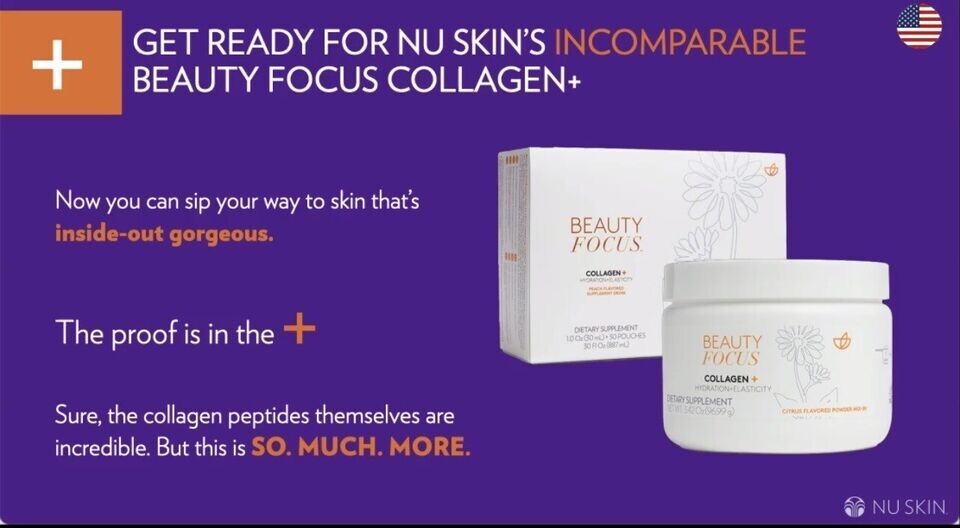 🍊Nu Skin Beauty Focus Collagen+ Powder Mix-In 🍊 Citrus