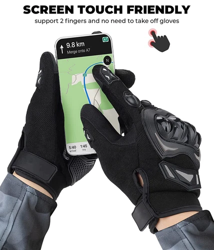 Motorradhandschuhe Touchscreen Motorrad Radfahren Vollfinger Handschuhe Atmungsaktiv - Bild 2 von 14