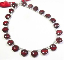 Natural Mozambique Garnet Coin Faceted Gems Beads 8.5-8.75mm 9"Strand GV-4094