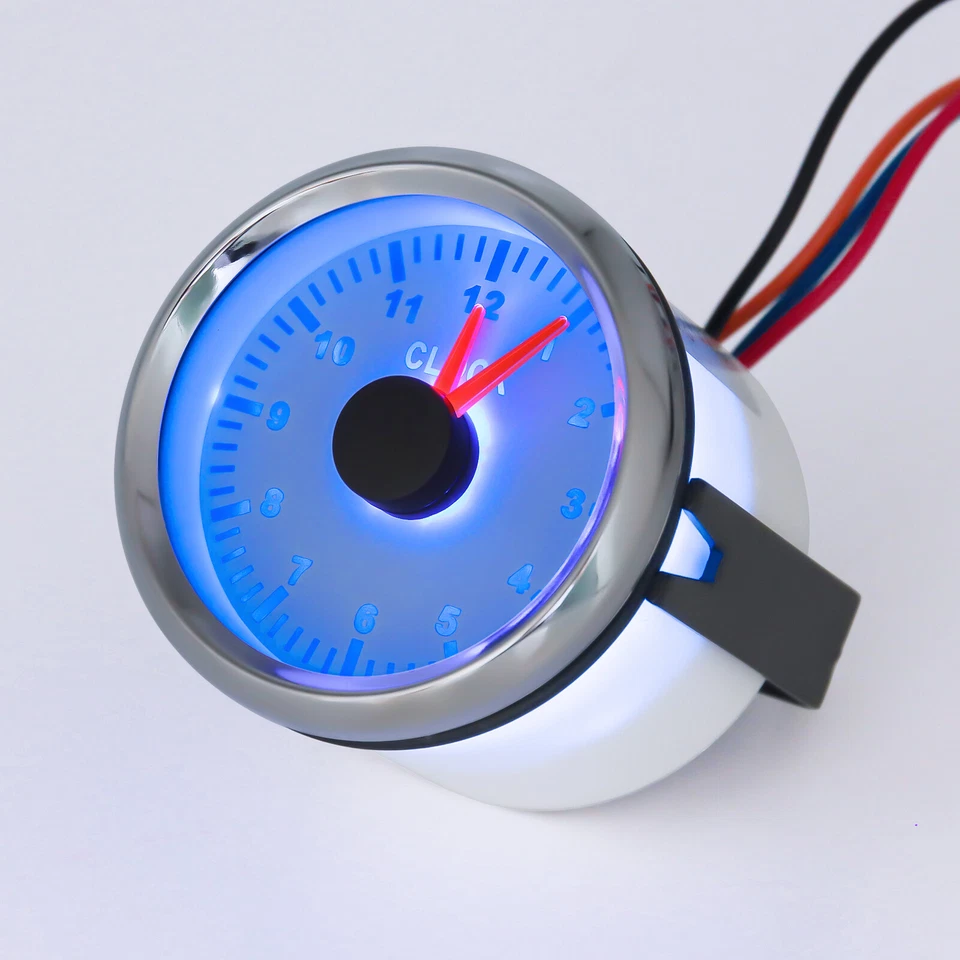 2" 52mm bule Backlight Clock Gauge Clock Meter For Car Truck Marine Boat Yacht   - Image 3 of 4