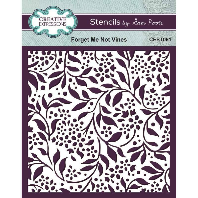 Creative Expression Forget Me Not Vines Stencil Mothers Day Birthday Card Making