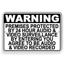 Protected By Recorded Audio  Video Surveillance Sign / Decal S069 / Magnetic