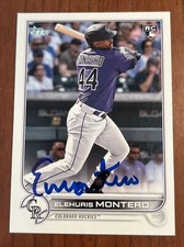 ELEHURIS MONTERO Signed 2022 Topps Update Baseball Card #US110 Rockies RC AUTO
