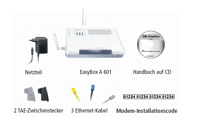 Vodafone EasyBox A 601 ADSL2+ Modem WLAN Router ISDN VoIP LAN + TOP - Bild 2 von 2