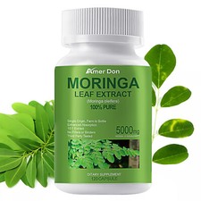 Moringa Oleifera Leaf Organic Extract 5,000mg Serving 100 Pure 120 Capsules US