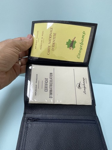 Authentic New Bifold Longchamp Blue Leather Wallet Card Holder Full Set R1 - Picture 7 of 14