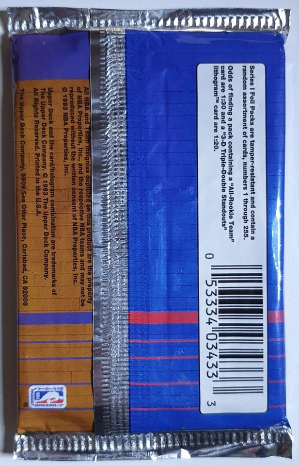 Serie de baloncesto de la NBA Upper Deck 1993-94 paquete al por menor - paquetes sellados de fábrica Foto 3 de 3