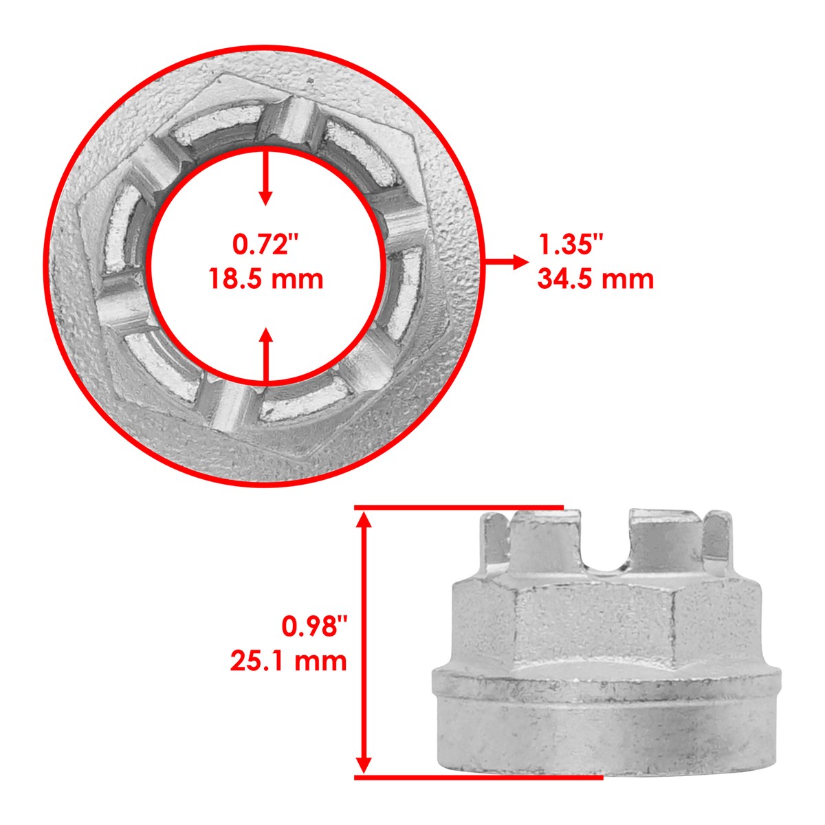 Caltric Rear Axle Castle Nut For Kawasaki Prairie 360 KVF360A 4x4