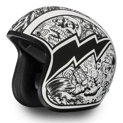 Daytona Helmets Cruiser - W/ GRAFFITI Vintage Bike DOT Motorcycle Helmet DC6-G