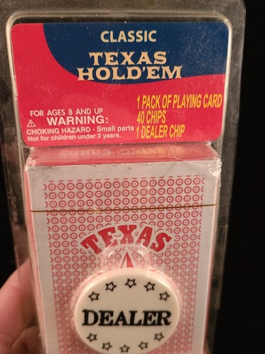 Classic Texas Hold'em Travel Card Set Playing Cards 40 Chips & 1 Dealer Chip - Picture 8 of 8