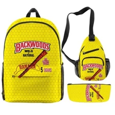 Backwoods Backpack Set 3 PCS School bag Laptop Backpack +Shoulder Bag+pencil bag