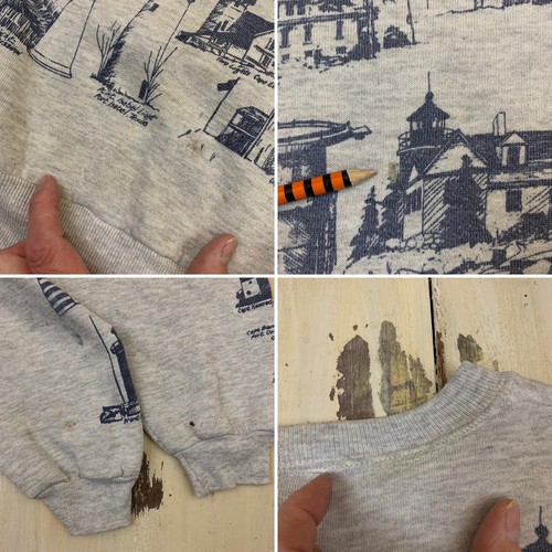 MICHIGAN RAG: Sudadera Gris Envejecido Faro de Colección con Estampado Total, Para Hombre 2XL - Imagen 11 de 12