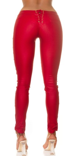 Sexy Miss Ladies Leatherette Wet Look Trousers Skinny Studs Lacing 34 36 38 40 - Picture 6 of 22