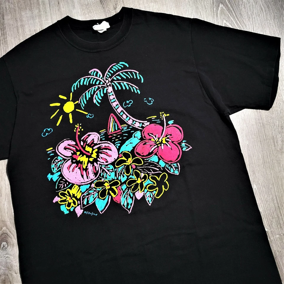 Camiseta vintage años 80 90 Ken Done retro arte pop australiano puntada única EE. UU. XL Foto 3 de 4