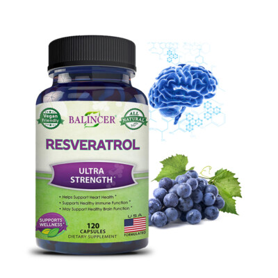 Resveratrol Kapseln - 30/60/120 Stück - 1000mg - Herz Gesundheit