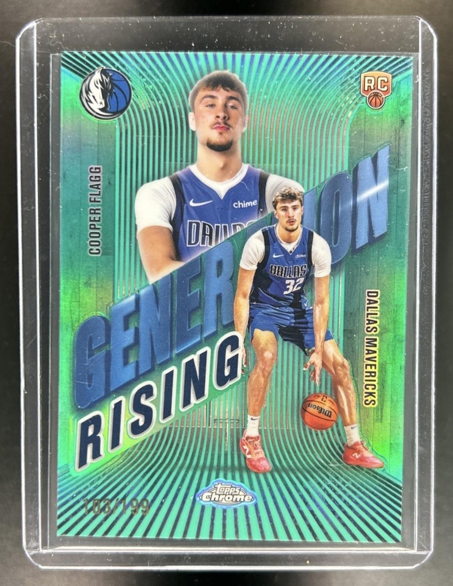 2025-26 Topps Chrome Cooper Flagg Generation Rising RC Aqua Refractor #/199