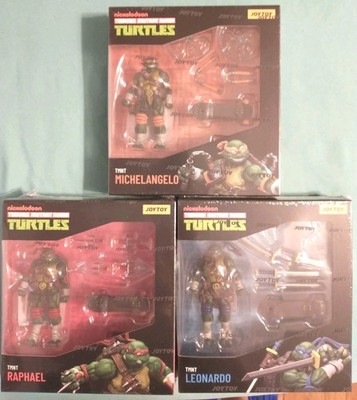 3 JOYTOY TMNT: Leonardo, Raphael & Michelangelo 1:18 Figures Brand NEW Factory 