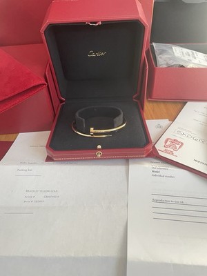 Authentic Cartier Juste un Clou Bracelet Classic Model Yellow Gold Size 18 Full