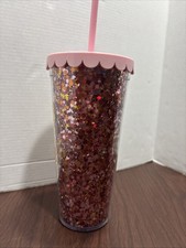 Pink Sipping Cup With Sparkles On The Inside