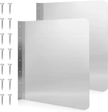 Therwen 2 Pcs Stainless Steel Side Splash Guard for Sink 20 x 20 Inch 