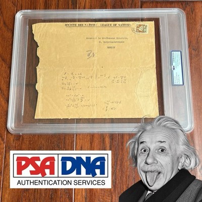 ALBERT EINSTEIN Handwritten Autograph Mathematical Equations Not Signed PSA