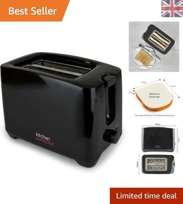 Eleganter 750W 2 Scheiben Toaster mit hohem Hub & variabler Bräunungssteuerung - Schwarz