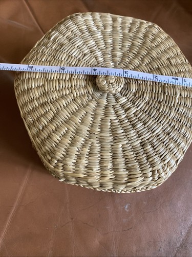 Vintage Sweetgrass Hexagon Korb 6”x 3,5” Boho - Bild 6 von 7