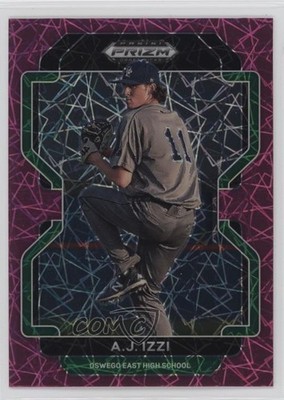 2022 Panini Prizm Draft Picks Neon Pink Velocity Prizm AJ Izzi #PDP126 uk2