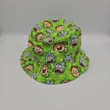 Bioworld Rick & Morty All Over Print Bucket Hat Green OS Unisex One Size 14+