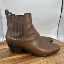Thursday Boot Co. Dreamer Chelsea Boots Brown Leather Pull On Women's 8