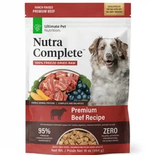 Ultimate Pet Nutrition Nutra Complete Freeze Dried Raw Beef Dog Food 16 oz