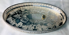 Serving Dish Tray Tableware Metal Metalware Reproduction Sheffield Plate ra