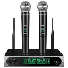 Wireless Microphone System, Metal Wireless Mic Set with Case,Handheld Cordles...