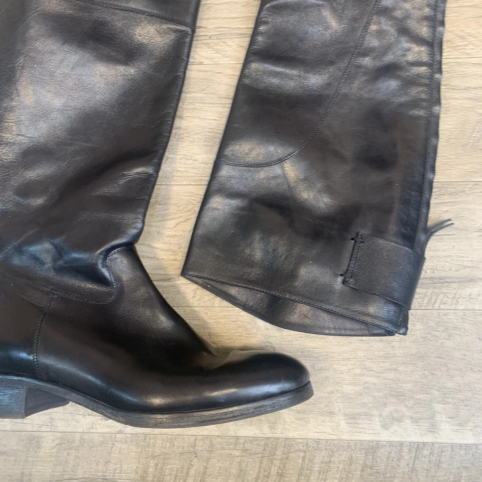 Saks Fifth Avenue 10022 обуви Италии кожи высокий езды назад молнии ботинки 38 7,5 - Изображение 4 из 4