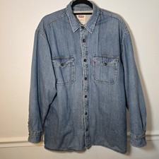 VTG Levi's Trucker Jean Jacket Sherpa Fleece Levi Strauss Blue Men's Large