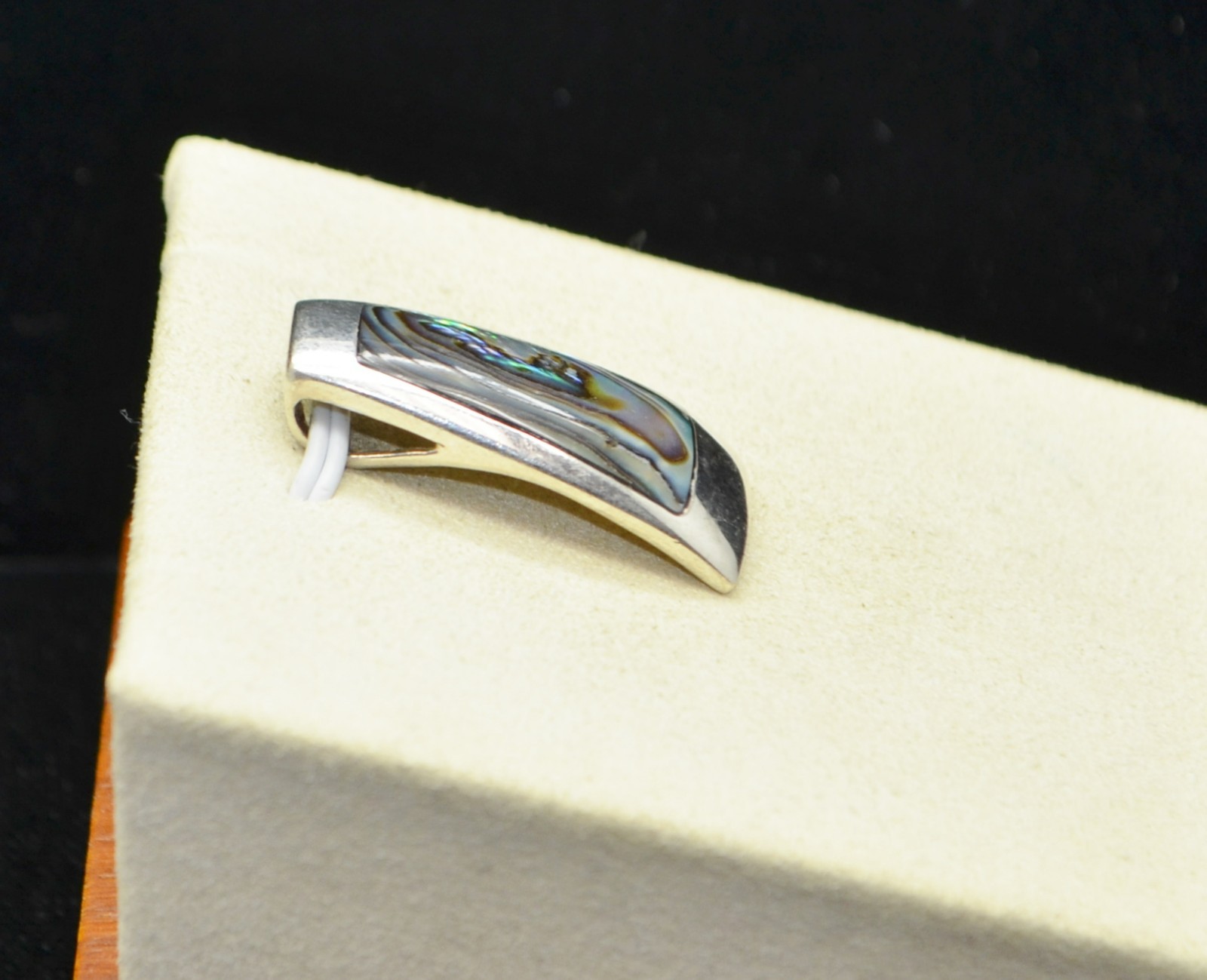 Sterling Silver Swirling Pattern Multitone Stone … - image 2