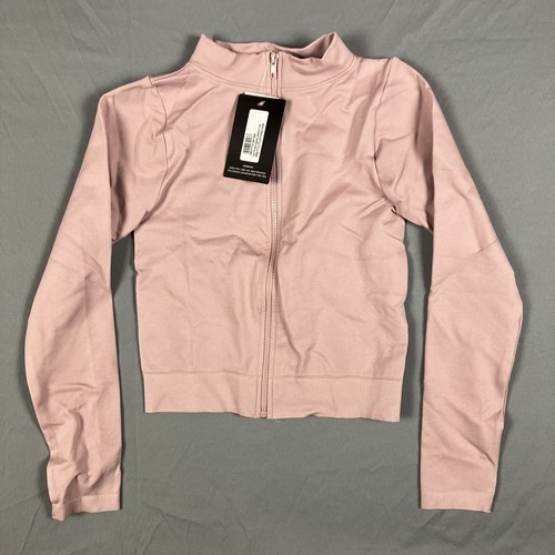 Jacket Full Zip Seamless Activewear M Dusty Pink Pretty Little Thing Outdoor Gym