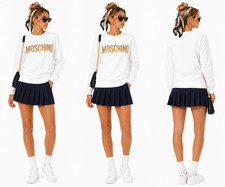 Moschino Couture! Milano Gold Logo Premium Sweatshirt Pullover Sweater New