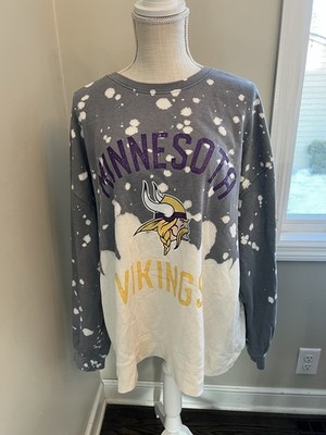 Minnesota Vikings Gameday Couture Sweatshirt Womens XXL Oversized Bleach Tie Dye